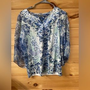 JM collection paisley peasant shirt